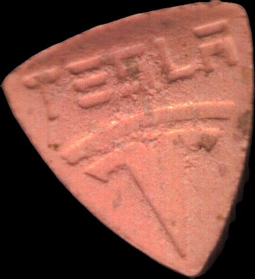 Tesla (Naranja) - MDMA 66mg (Front) pill — lab-tested sample