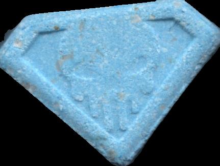 Punisher (Azul claro) - MDMA 78mg (Front) sample 2022-11-11_punisher_azulclaro