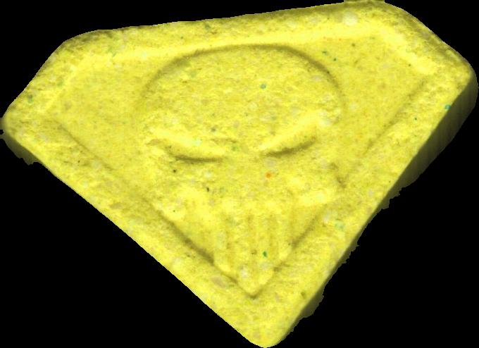 Punisher (Amarillo) - MDMA 188mg (Front) sample 2022-11-15_punisher_amarillo