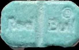 Red Bull (Azul) (Front) pill — lab-tested sample