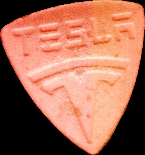Tesla (Naranja) - MDMA 54mg (Front) pill — lab-tested sample
