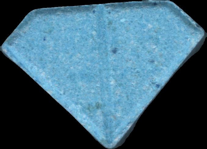 Punisher (Azul oscuro) - MDMA 147mg (Front) sample 2022-12-27_punisher_azuloscuro