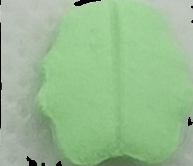 Tropper (Verde) - MDMA 184mg (Front) pill — lab-tested sample