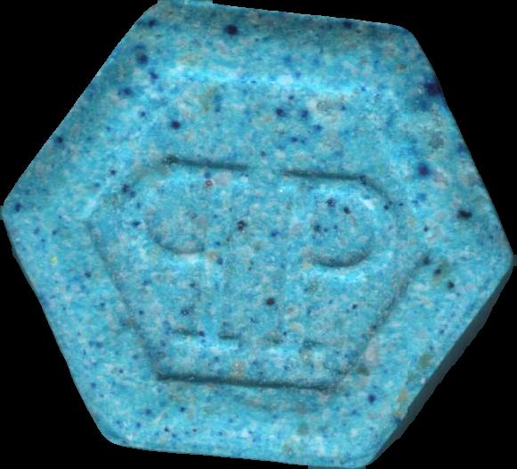 Phillip Plein (Azul) - MDMA 100mg (Front) sample 2023-08-20_phillipplein_azul