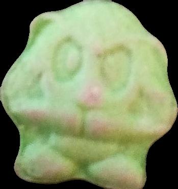 Goomba/ 1UP (Verde) - 2C-B 8mg (Front) sample 2023-09-01_goomba1up_verde