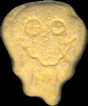 (Amarillo) - MDMA 285mg (Front) sample 2023-09-01_noidentificable_amarillo