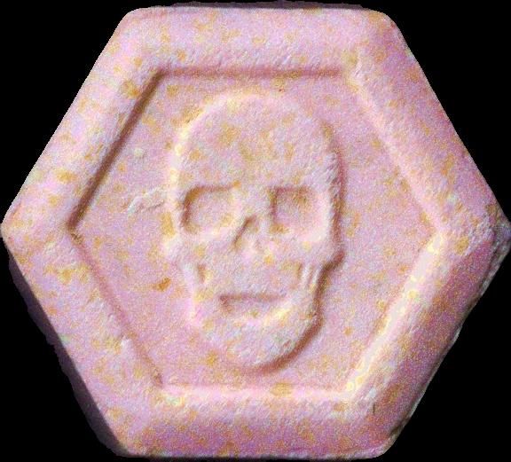 Phillip Plein (Rosa Claro) - MDMA 161mg (Front) pill — lab-tested sample