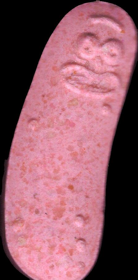 Pickle Rick (Rosa) - MDMA 279mg (Front) sample 2023-09-07_picklerick_rosa