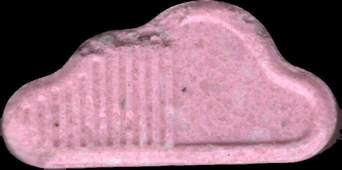 SoundCloud (Rosa) - MDMA 241mg (Front) pill — lab-tested sample