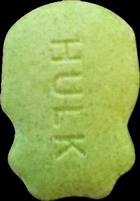 Hulk (Verde) - MDMA 157mg (Front) sample 2023-09-29_hulk_verde