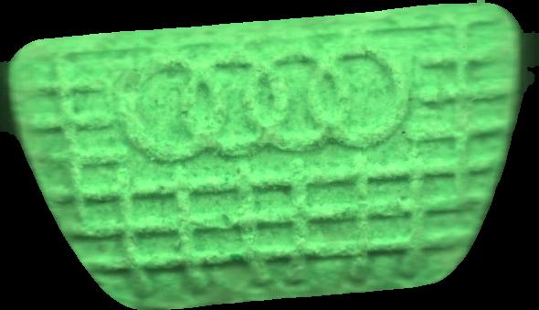 Audi (Verde) - MDMA 142mg (Front) sample 2023-10-03_audi_verde