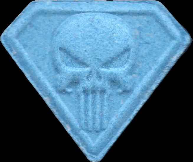 Punisher (Azul) - MDMA 187mg (Front) sample 2023-10-05_punisher_azul