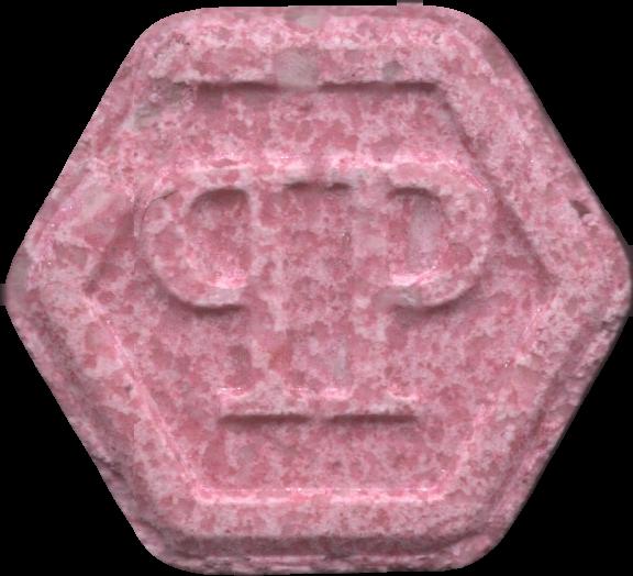 Phillip Plein (Rosa) - MDMA 186mg (Front) sample 2023-10-10_phillipplein_rosa