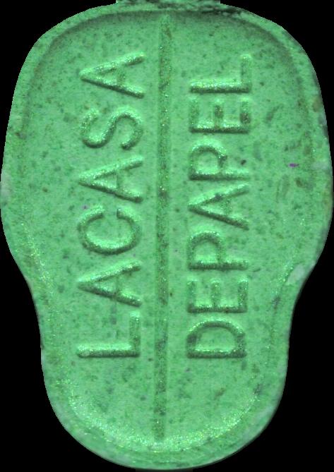 Casa de papel (Verde Claro) - MDMA 168mg (Front) sample 2023-10-24_casadepapel_verdeclaro