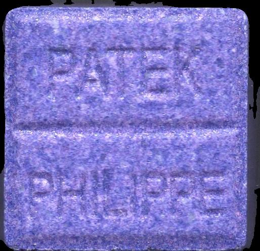 Patek Philippe Geneve (Morado) - MDMA 147mg (Front) pill — lab-tested sample