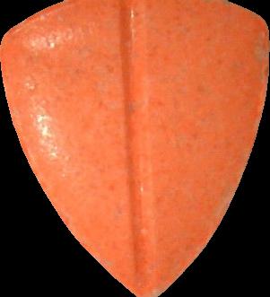Tesla (Naranja) - MDMA 162mg (Front) pill — lab-tested sample