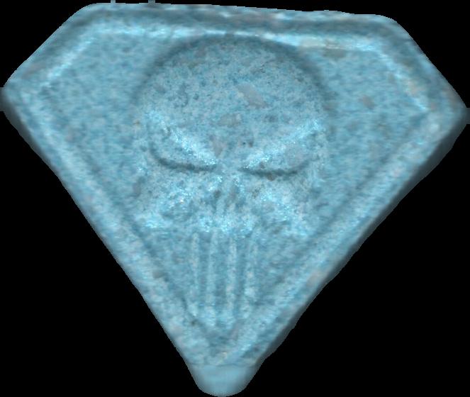 Punisher (Azul) - MDMA 227mg (Front) sample 2023-11-13_punisher_azul