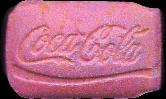 Coca-cola (Rosa) - MDMA 90mg (Front) pill — lab-tested sample