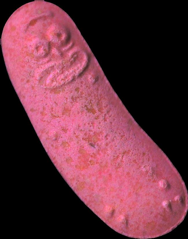 Pickle Rick (Rosa) - MDMA 244mg (Front) pill — lab-tested sample
