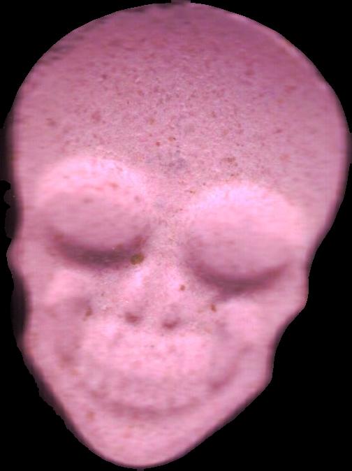 Calavera (Rosa) - MDMA 203mg (Front) sample 2024-07-02_calavera_rosa
