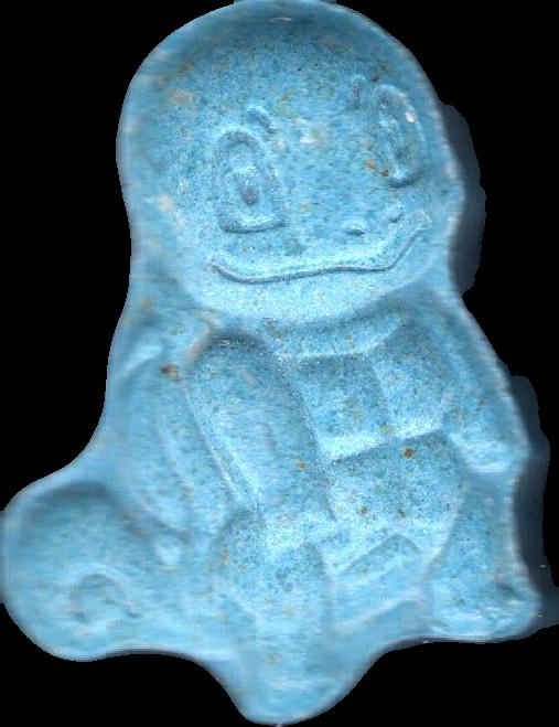 Squirtle (Pokemon) (Azul) - MDMA 228mg (Front) pill — lab-tested sample