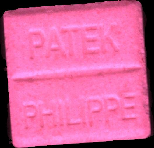 Patek Philippe Geneve (Rosa) - MDMA 145mg (Front) pill — lab-tested sample