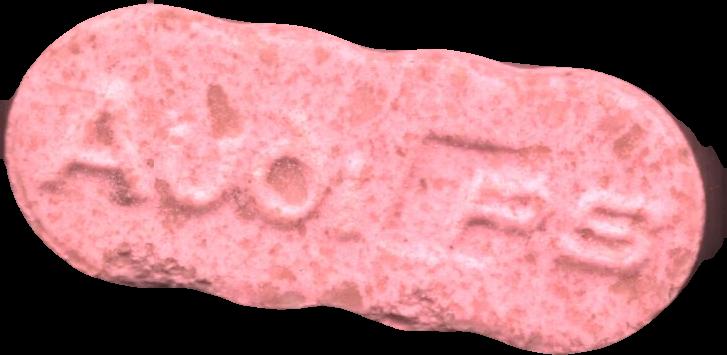 Audi (Rosa) - MDMA 230mg (Front) pill — lab-tested sample