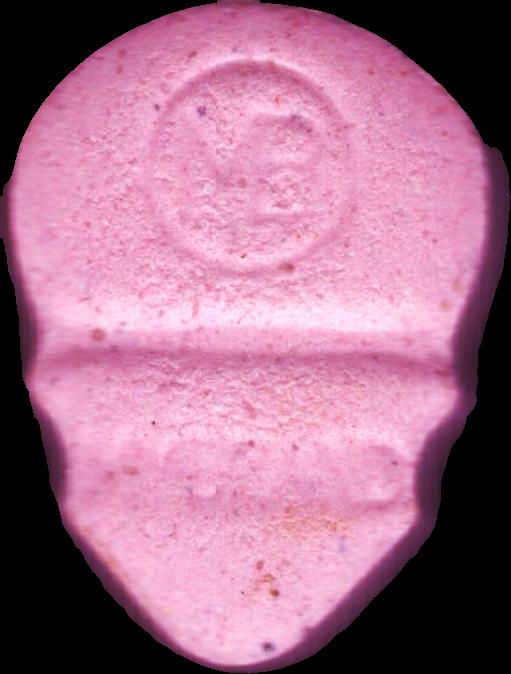 Calavera (Rosa) - MDMA 190mg (Front) sample 2024-07-27_calavera_rosa