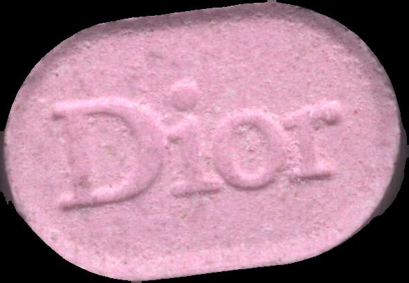 Christian Dior (Rosa) - MDMA 124mg (Front) pill — lab-tested sample