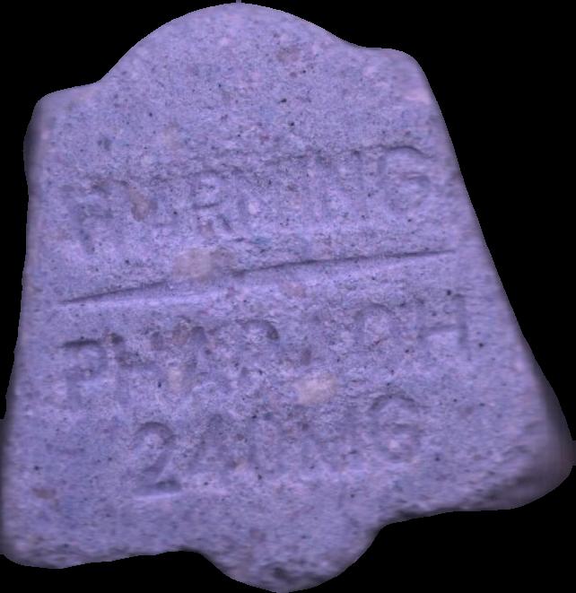 Faraón (Morado) - MDMA 39mg (Front) pill — lab-tested sample