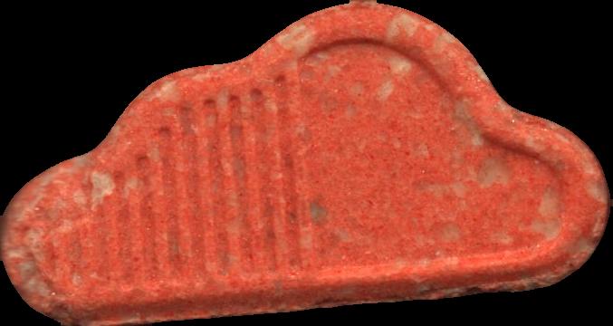 SoundCloud (Naranja) - MDMA 270mg (Front) pill — lab-tested sample