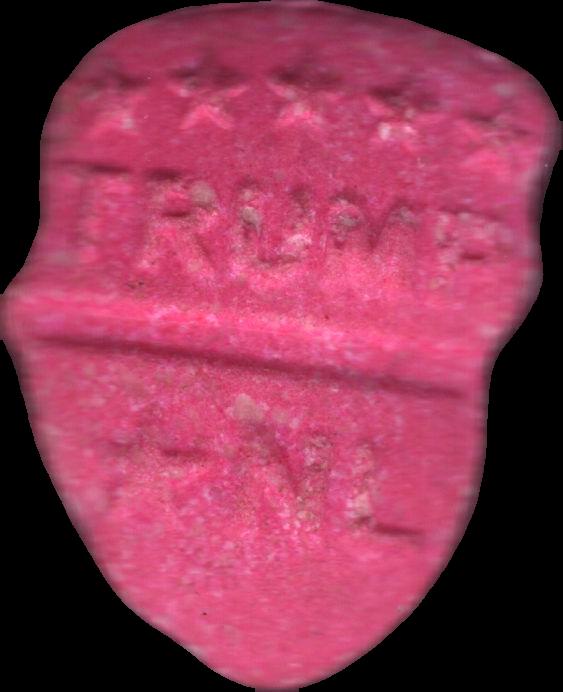 Trump (Rosa) - MDMA 186mg (Front) pill — lab-tested sample