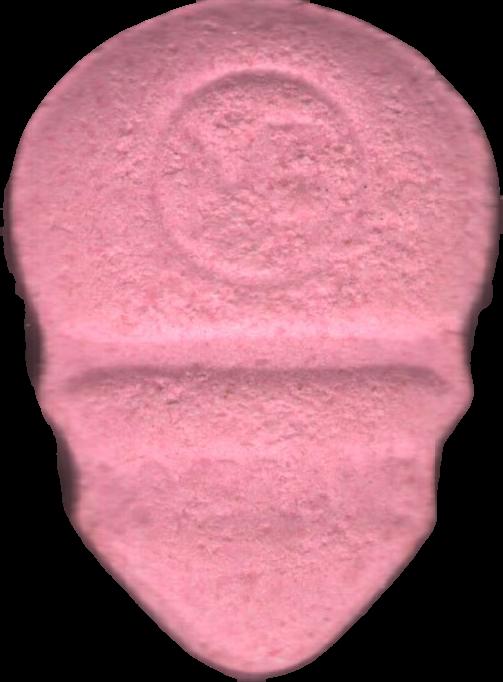 Calavera (Rosa) - MDMA 98mg (Front) pill — lab-tested sample