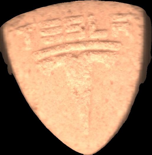 Tesla (Naranja) - MDMA 161mg (Front) pill — lab-tested sample