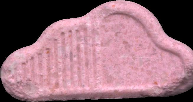 SoundCloud (Rosa) - MDMA 190mg (Front) pill — lab-tested sample