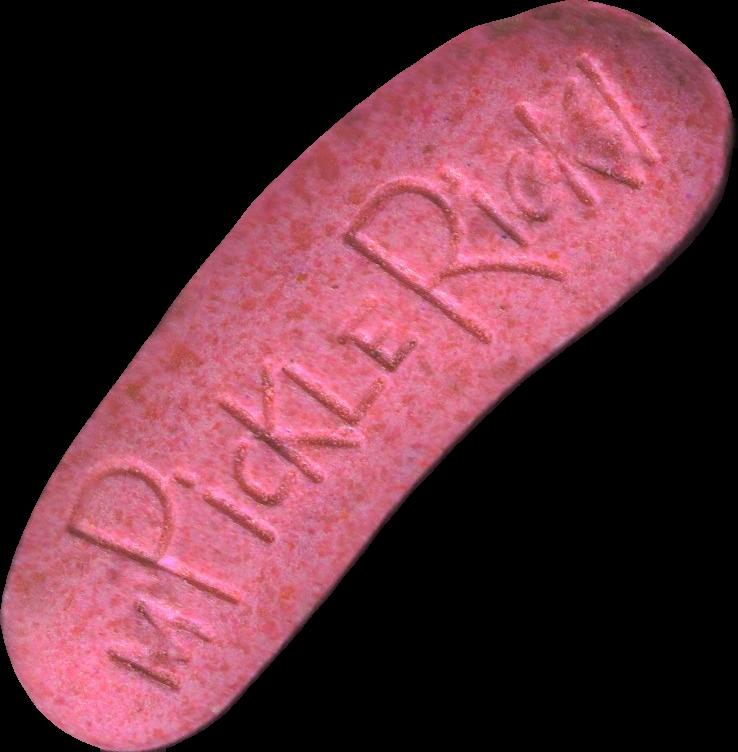 Pickle Rick (Rosa Oscuro) - MDMA 194mg (Front) sample 2024-11-07_picklerick_rosaoscuro