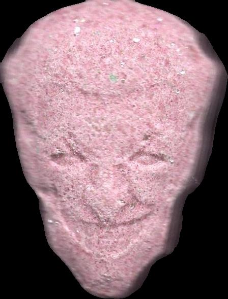 Joker (Rojo Claro) - MDMA 127mg (Front) pill — lab-tested sample