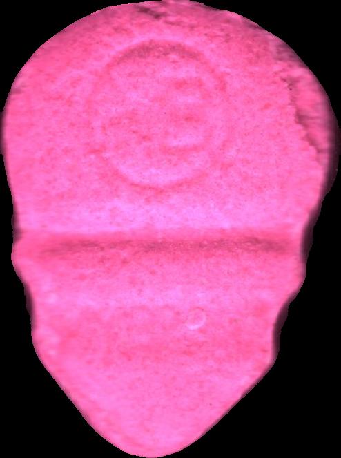 Calavera (Rosa) - MDMA 182mg (Front) pill — lab-tested sample