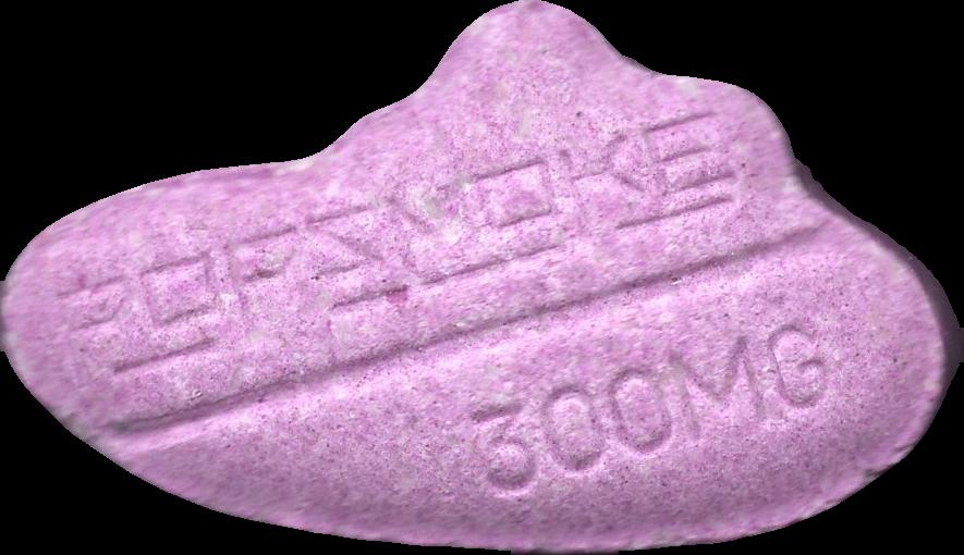 Pop Smoke (Morado Claro) - MDMA 232mg (Front) pill — lab-tested sample