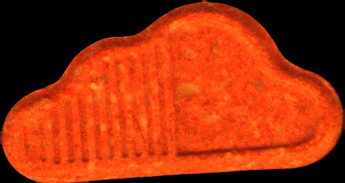 SoundCloud (Naranja) - MDMA 167mg (Front) pill — lab-tested sample