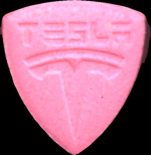 Tesla (Rosa) - MDMA 134mg (Front) pill — lab-tested sample