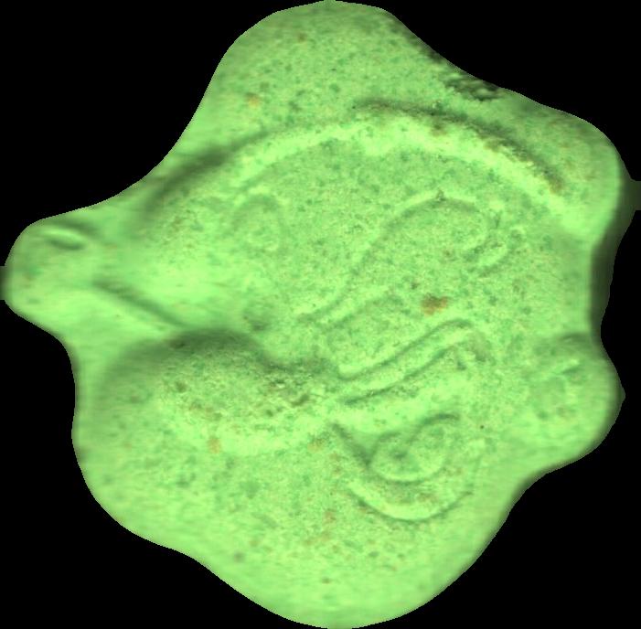Popeye (Verde) - MDMA 237mg (Front) pill — lab-tested sample