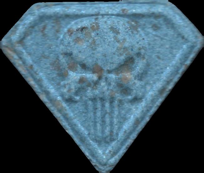 Punisher (Azul) - MDMA 166mg (Front) sample 2025-06-05_punisher_azul