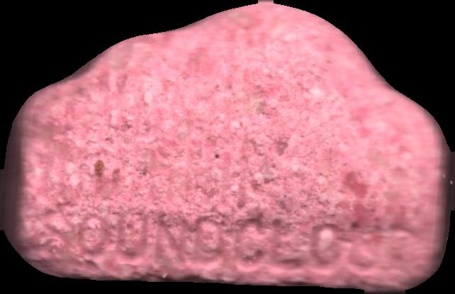 SoundCloud (Rosa) - MDMA 137mg (Front) pill — lab-tested sample