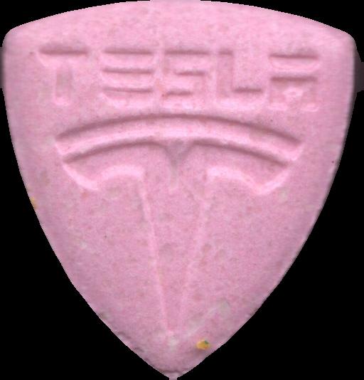 Tesla (Rosa) - MDMA 196mg (Front) pill — lab-tested sample
