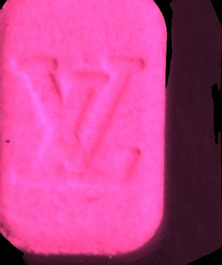 Louis Vuitton LV (Rosa) - MDMA 161mg (Front) pill — lab-tested sample
