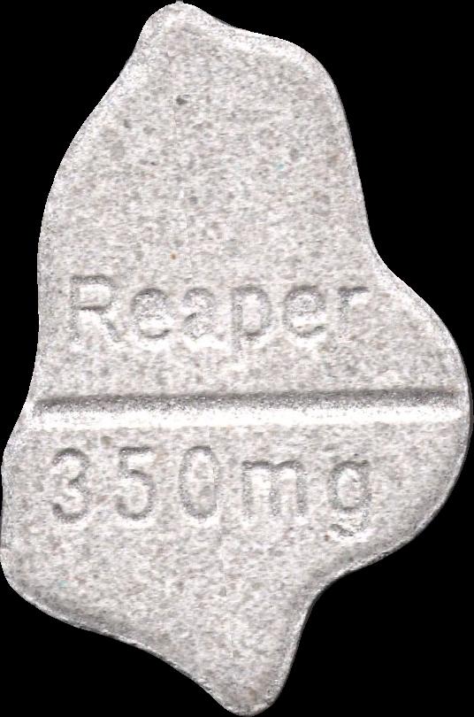 Grim Reaper (Gris) - MDMA 255mg (Front) sample 2025-06-26_grimreaper_gris