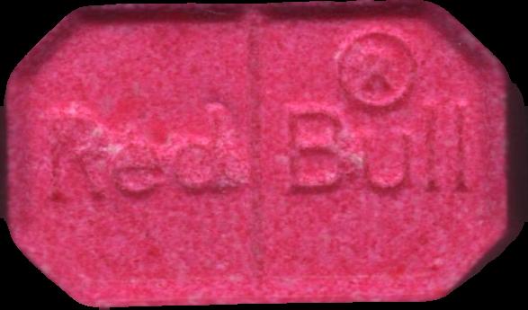 Red Bull (Rosa) - MDMA 143mg (Front) pill — lab-tested sample