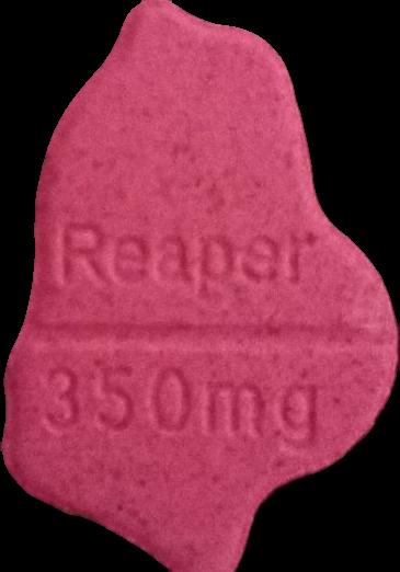 Grim Reaper (Rosa) - MDMA 219mg (Front) sample 2025-08-04_grimreaper_rosa