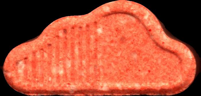 SoundCloud (Naranja) - MDMA 158mg (Front) pill — lab-tested sample
